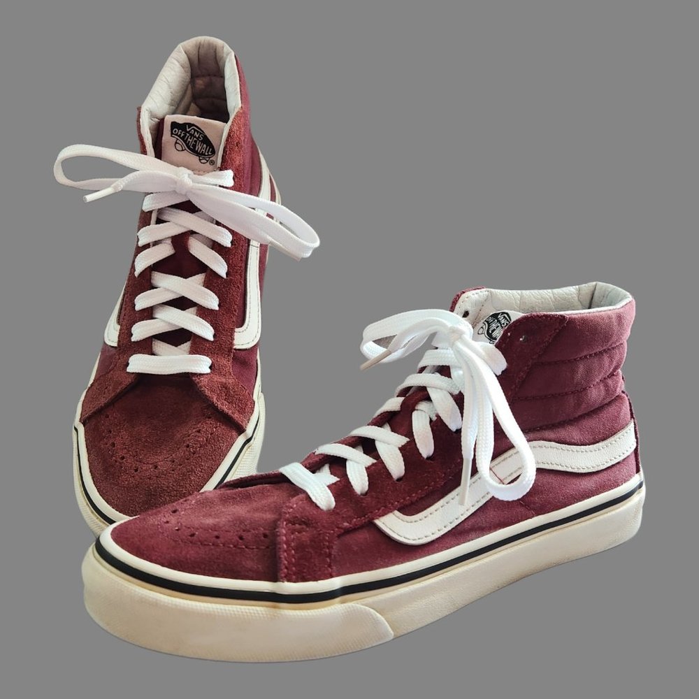 Vans Red and White Sneakers Classic Low-Top Design